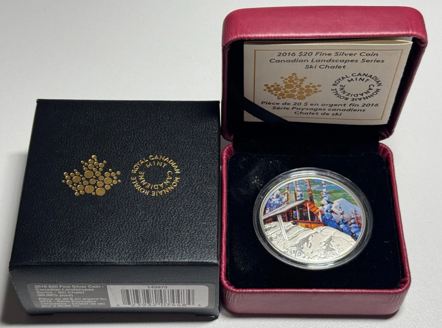 2016 $20 Canadian Landscapes: Ski Chalet - .9999 Pure Silver Coin RCM