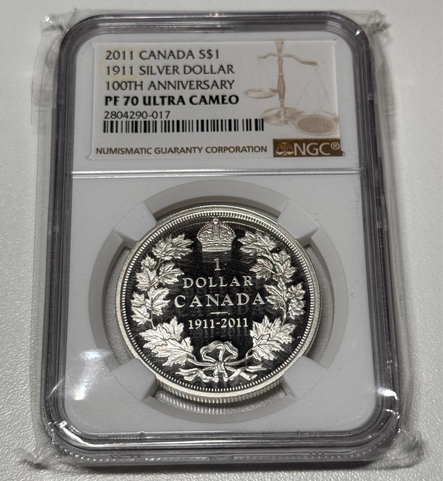 2011 $1 The 1911 Silver Dollar 100th Anniversary - NGC Certfied PF-70 Ultra Cam