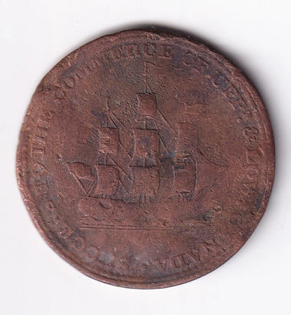 Upper Canada 1812 1/2c Half Penny Copper "Brock Token" Coin Merchant Token - cscoinsnbanknotes