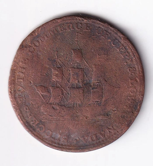 Upper Canada 1812 1/2c Half Penny Copper "Brock Token" Coin Merchant Token - cscoinsnbanknotes