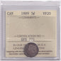 Canada 1889 Five Cent 5c Silver Coin ICCS Graded Very Fine VF 20 .925 Silver - cscoinsnbanknotes