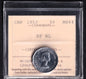 Canada 1953 Five Cent 5c Coin ICCS Graded MS-64 Shoulder Fold Near Leaf