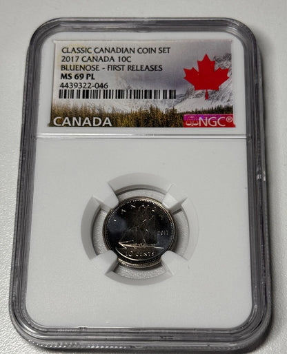 Canada 2017 10c Classic Uncirculated Set First Relases NGC MS69 PL Coin RARE