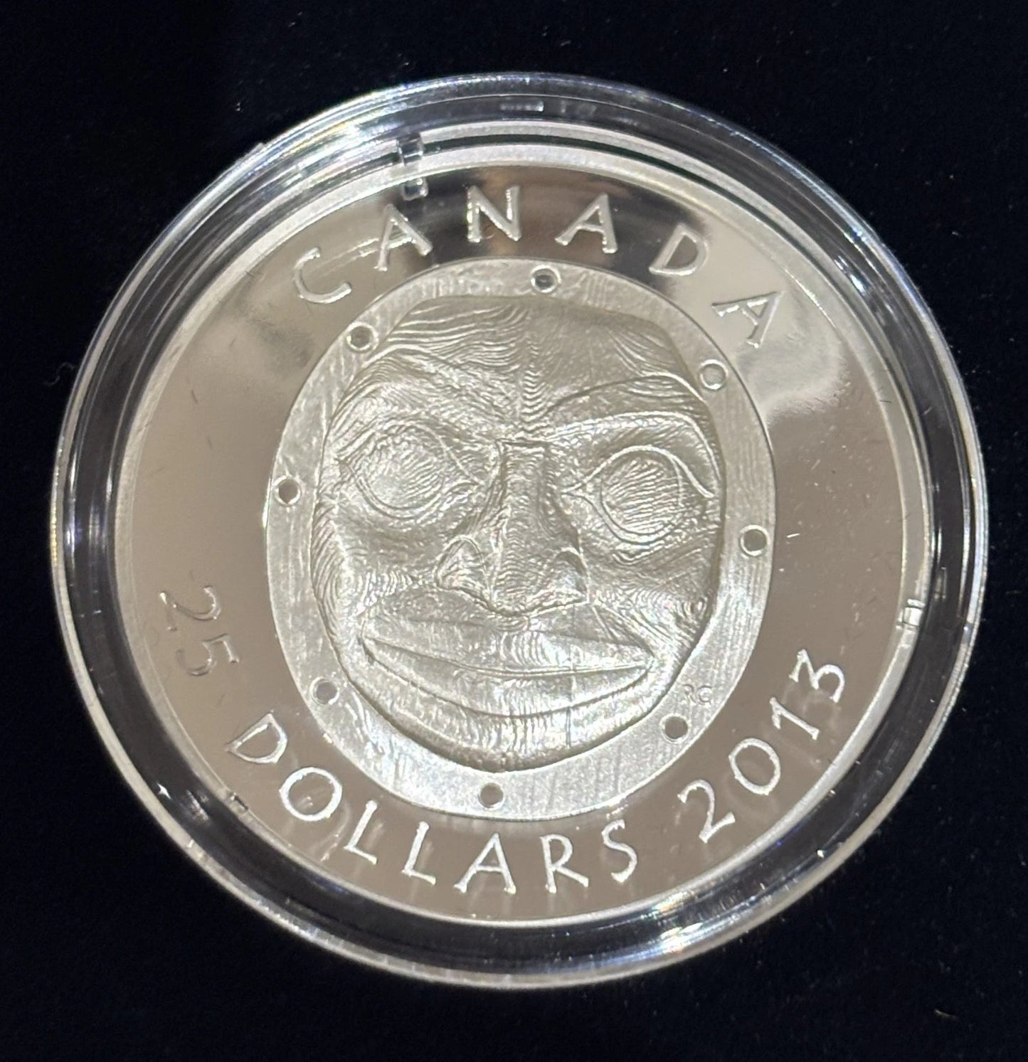 Canada RCM 2013 $25 Fine Silver Coin Grandmother Moon Mask .9999 Silver