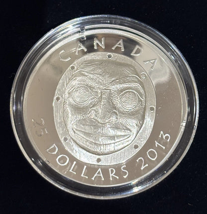 Canada RCM 2013 $25 Fine Silver Coin Grandmother Moon Mask .9999 Silver