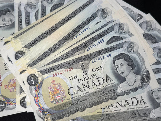 1973 Canada $1 Dollar Banknote – AU/UNC – Sharp & Crisp Random From Lot