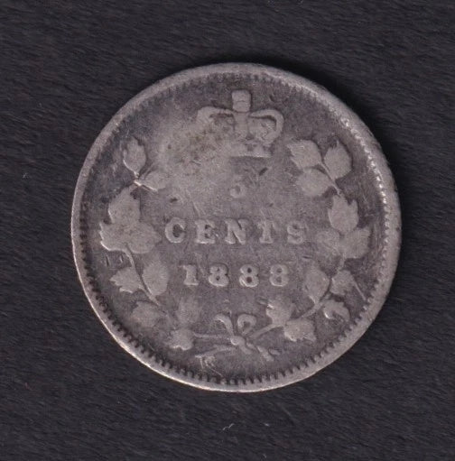 Canada 1888 5c Five Cent Silver Coin Queen Victoria .925 Silver #1 - cscoinsnbanknotes