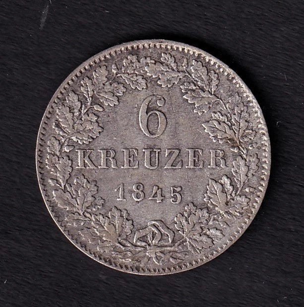 Germany 6 Six Kreuzers Billon Coin Free City Of Frankfurt - cscoinsnbanknotes