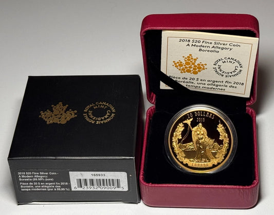 2018 Canada $20 A Modern Allegory : Borealia - Pure Silver Coin