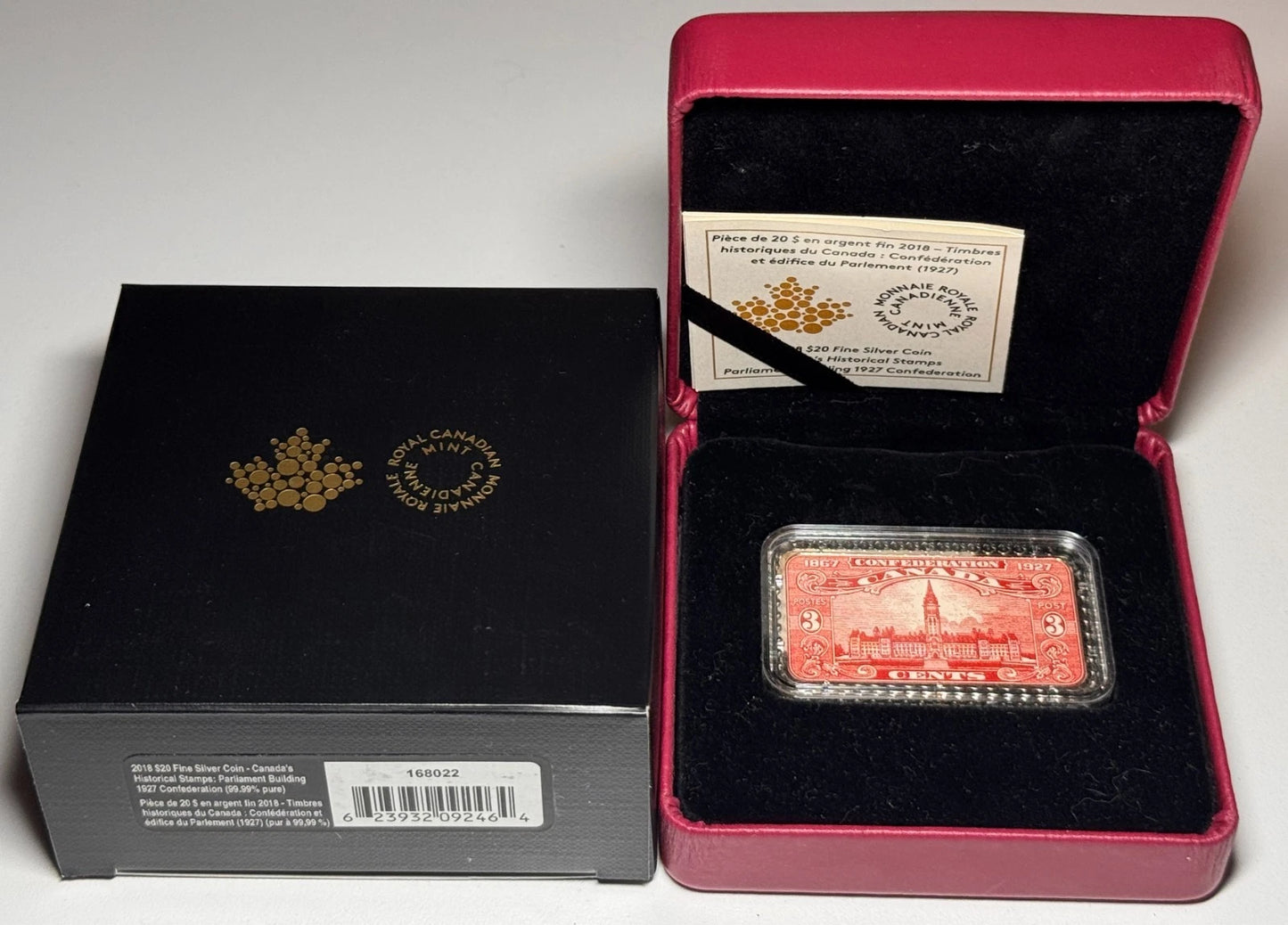 2018 Canada $20 Fine Silver Coin - Historical Stamps Parliament Building 1927