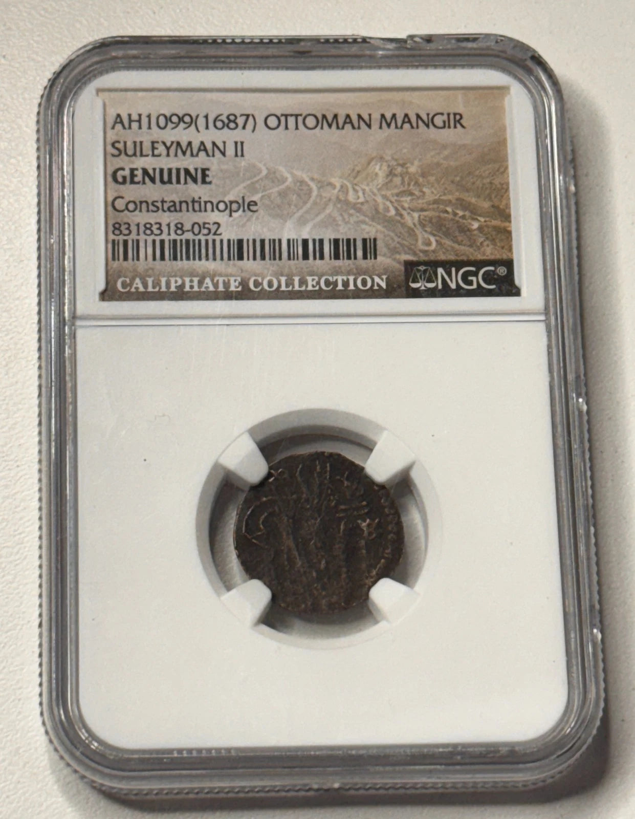 1687 Ottoman Empire Suleyman II AH1099 Mangir NGC Certified Caliphate Coin