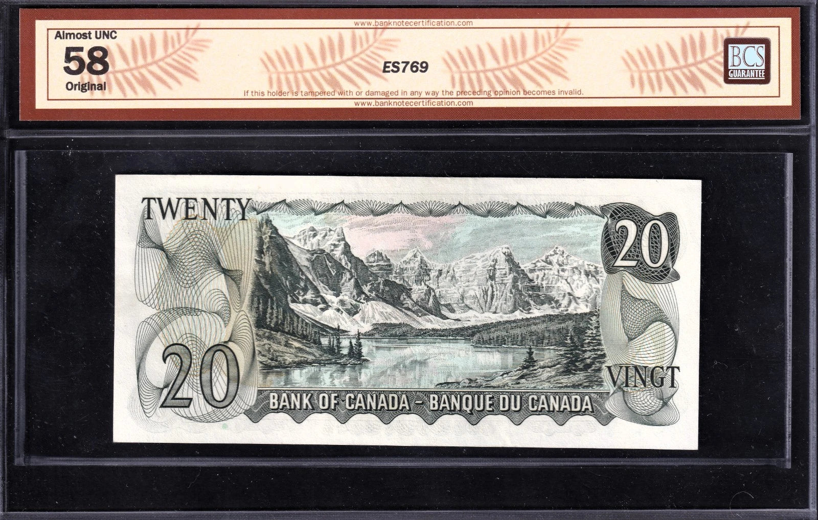 Canada 1969 $20 Twenty Dollar Replacement Banknote *EA1430397 BCS Graded AU58 - cscoinsnbanknotes