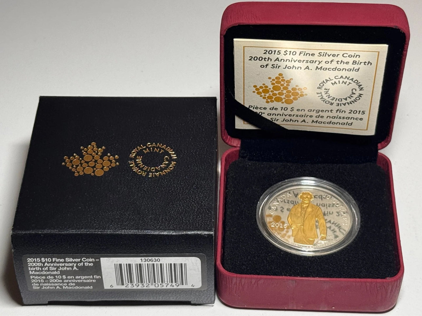 2015 $10 Fine silver 200th Anniversary of the Birth of Sir John A. MacDonald