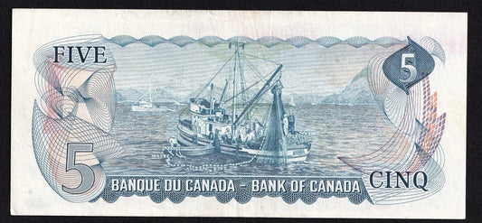 Canada 1972 $5 Five Dollar Banknote Lawson - Bouey BC-48b EF Extra Fine - cscoinsnbanknotes