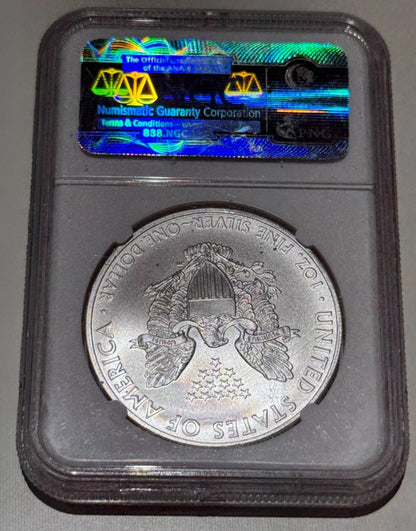 United States 2008 American 1oz Silver Eagle NGC Graded MS-70 Perfect 70/70