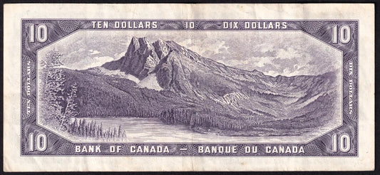 Canada 1954 $10 Ten Dollar Banknote Beattie - Rasminsky BC-40b VF-XF - cscoinsnbanknotes