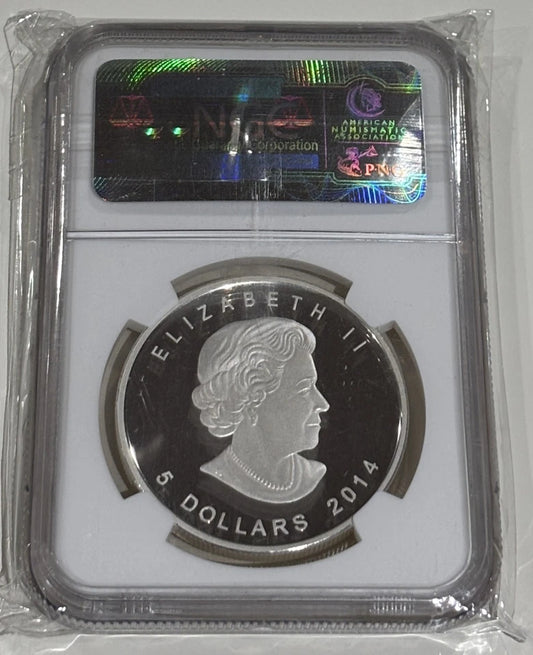 Canada 2014 Artic Fox Fine Silver $5 Coin NGC Graded PG-70 Ultra Cameo RCM