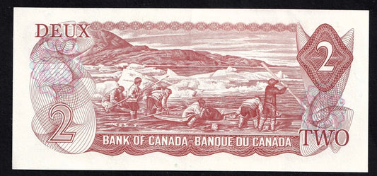 Canada 1974 $2 Two Dollar Banknote Crow - Bouey Uncirculated AU/UNC BC-47b - cscoinsnbanknotes
