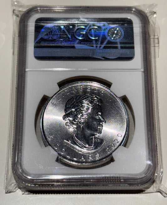 Canada 2020 $5 1oz Pure .9999 Silver First Releases Maple NGC Graded MS-70