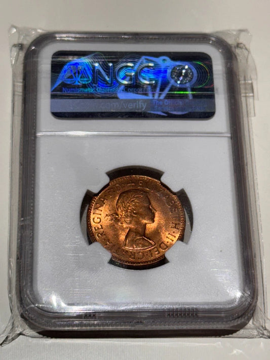 1967 Great Britain 1/2 Penny NGC Certfied MS-63 Red Quality
