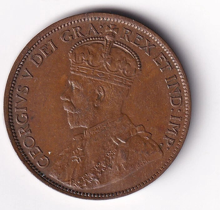 Canada 1914 Large One 1 Cent King Edward - Almost Uncirculated - cscoinsnbanknotes