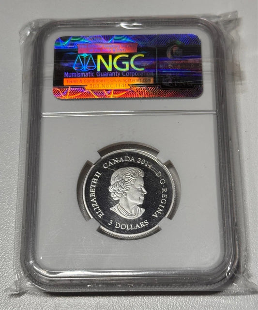 2014 Gilt Gold Canada $3 Silver Jewel Of Life NGC Certfied PF-70 Ultra Cameo