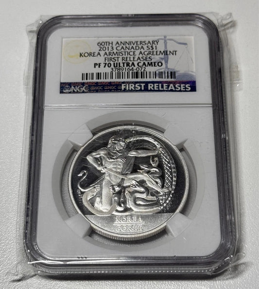 Canada 2013 $1 60th Ann. Korea Armistace Agreement NGC First Releases PF-70