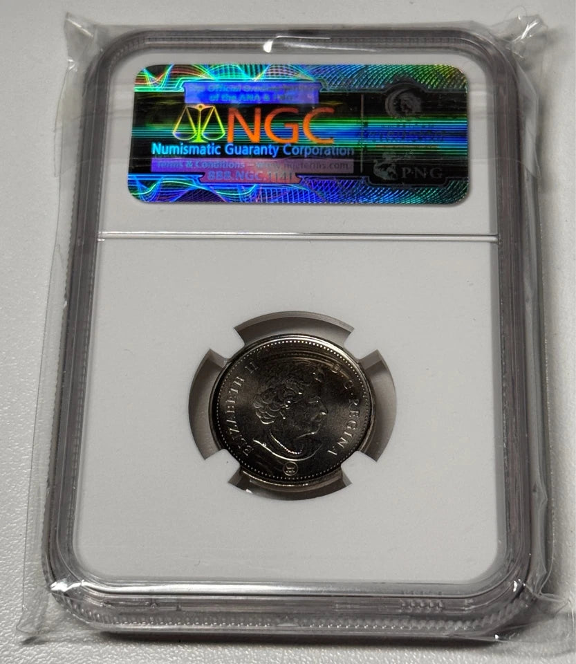 Canada 2010 5c Five Cent NGC MS68 Certified Coin Queen Elizabeth II Rare Top Pop