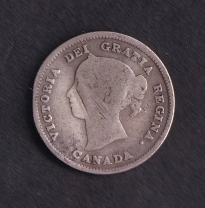Canada 1891 5c Five Cent Silver Coin Queen Victoria .925 Silver #1 - cscoinsnbanknotes